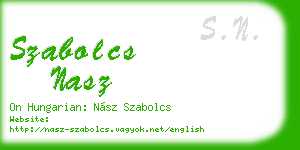 szabolcs nasz business card
